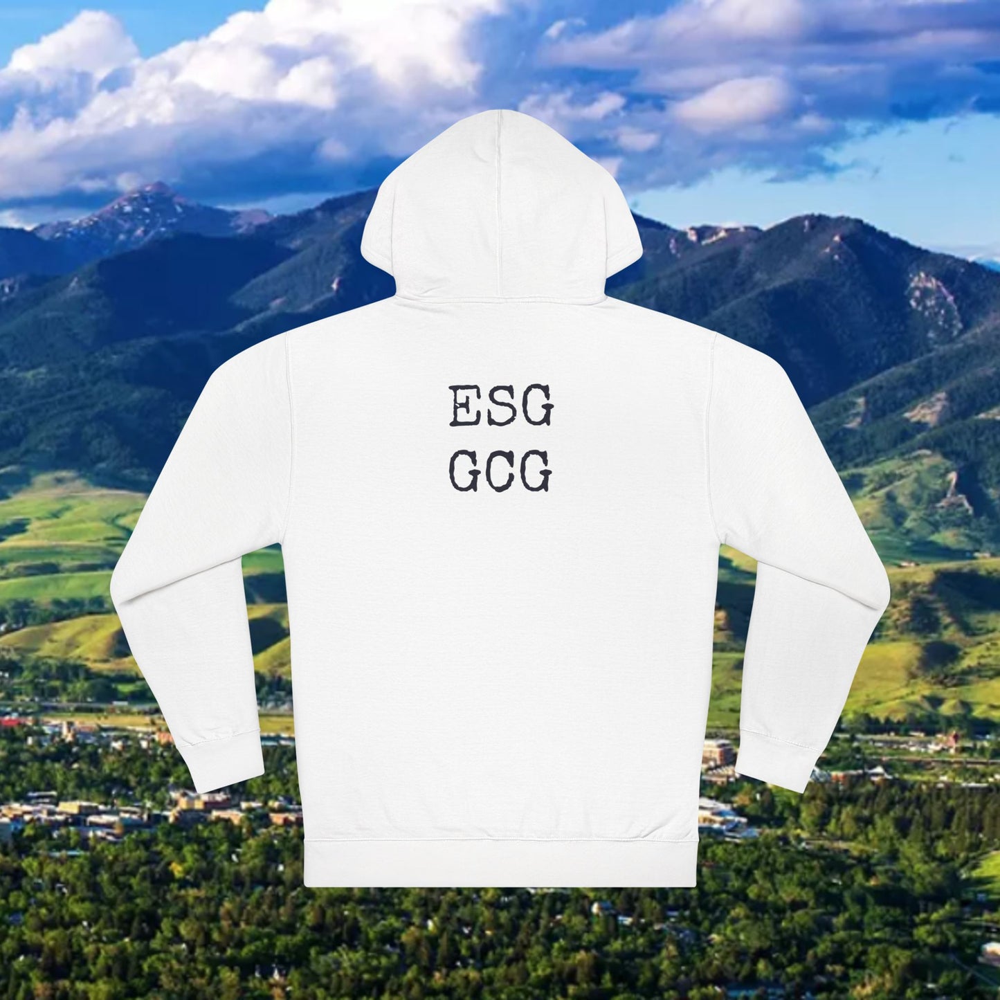 Montana Paw Hoodie — State Outline with Cat Paw Graphic (ESG GCG Back)