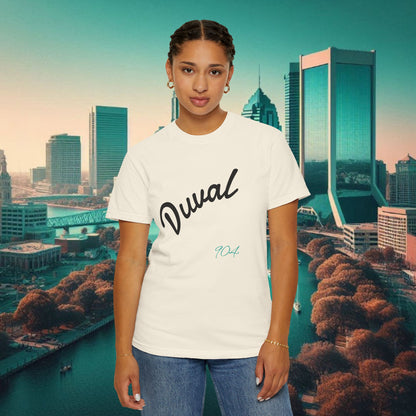 Duval Script T‑Shirt — Jacksonville Retro City Tee, Perfect for Gameday or Everyday Use. Soft style T-Shirt.