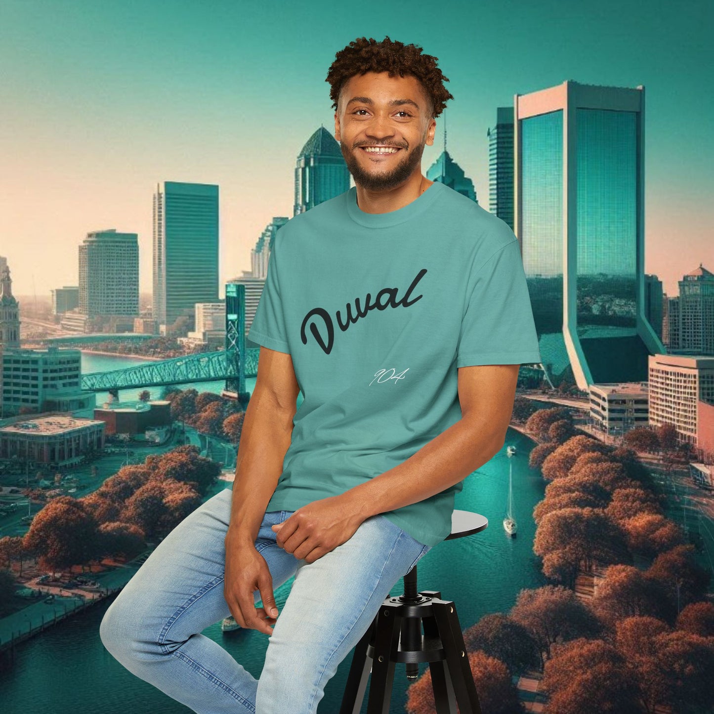 Duval Script T‑Shirt — Jacksonville Retro City Tee, Perfect for Gameday or Everyday Use. Soft style T-Shirt.