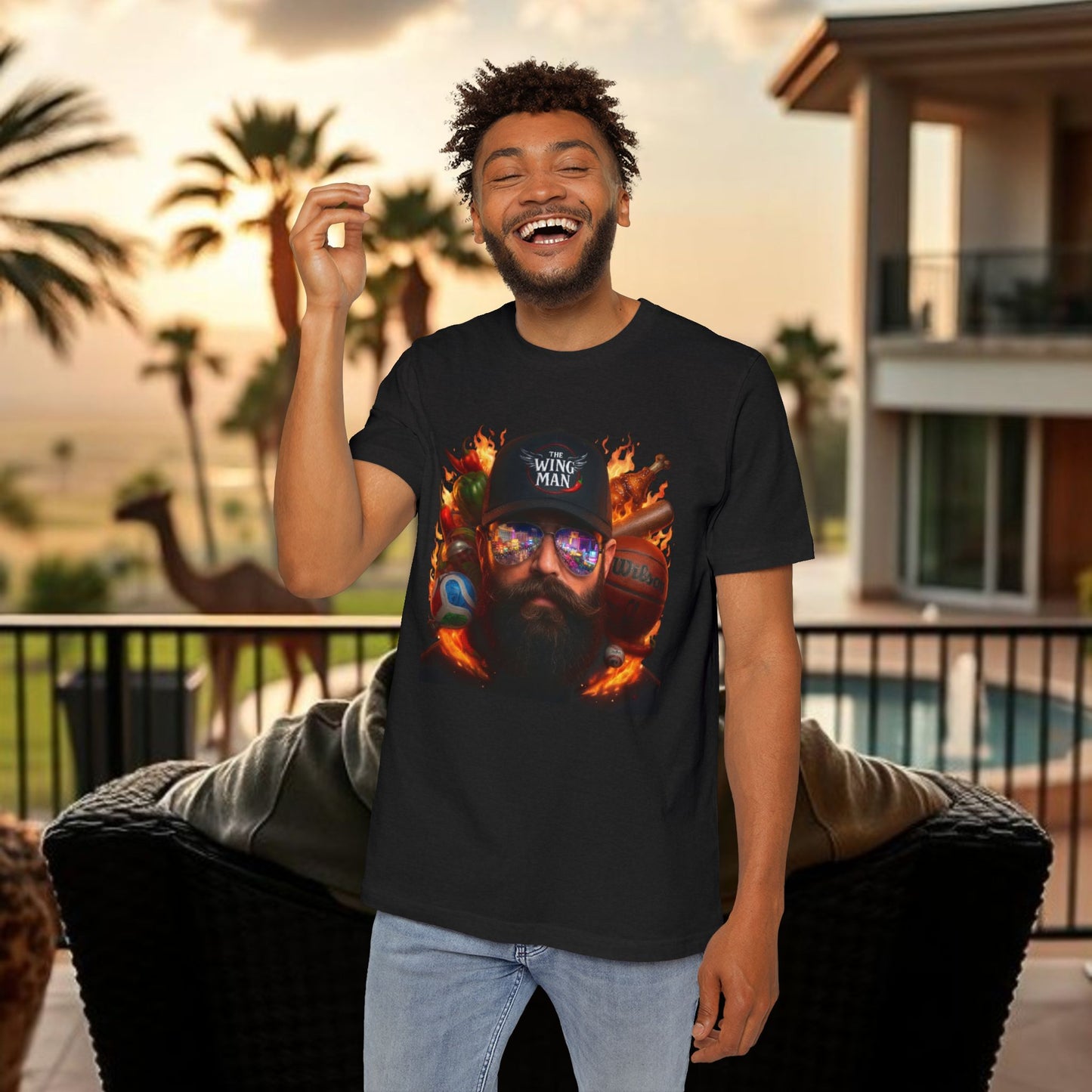 The Wing Man on X T-Shirt for Sports Gamblers and Fans of The Wing Man