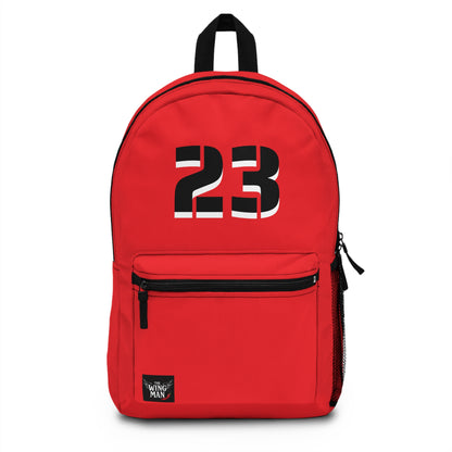 Sporty Red Backpack with Number 23 | Trendy School Bag, Gym Bag, Personalized Gift, Athletic Gear, College Essential