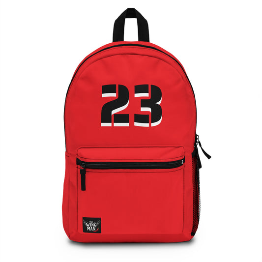 Sporty Red Backpack with Number 23 | Trendy School Bag, Gym Bag, Personalized Gift, Athletic Gear, College Essential