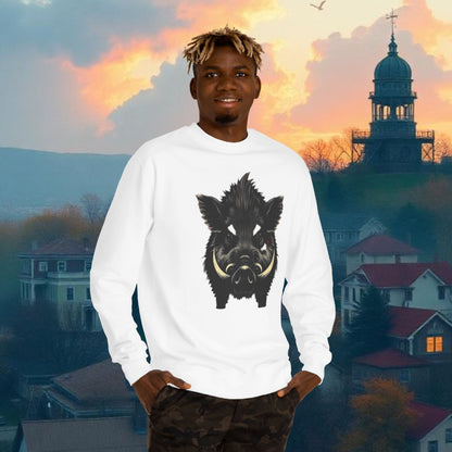 Wild Boar Unisex Crew Neck Sweatshirt, Game Day Apparel, Sports Fan Sweatshirt, Casual Comfort, College Spirit Wear, Trendy Fashion