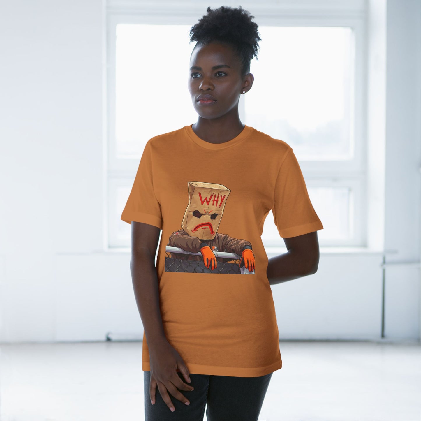 Why Bag Head T-Shirt — Funny Sad Paper Bag Face Tee