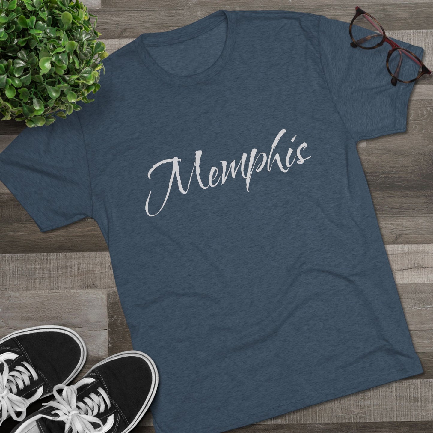 Memphis Script Tee — City Name Graphic T-Shirt, Tri-Blend Ultra Comfort, Perfect for a Night out or Gameday.
