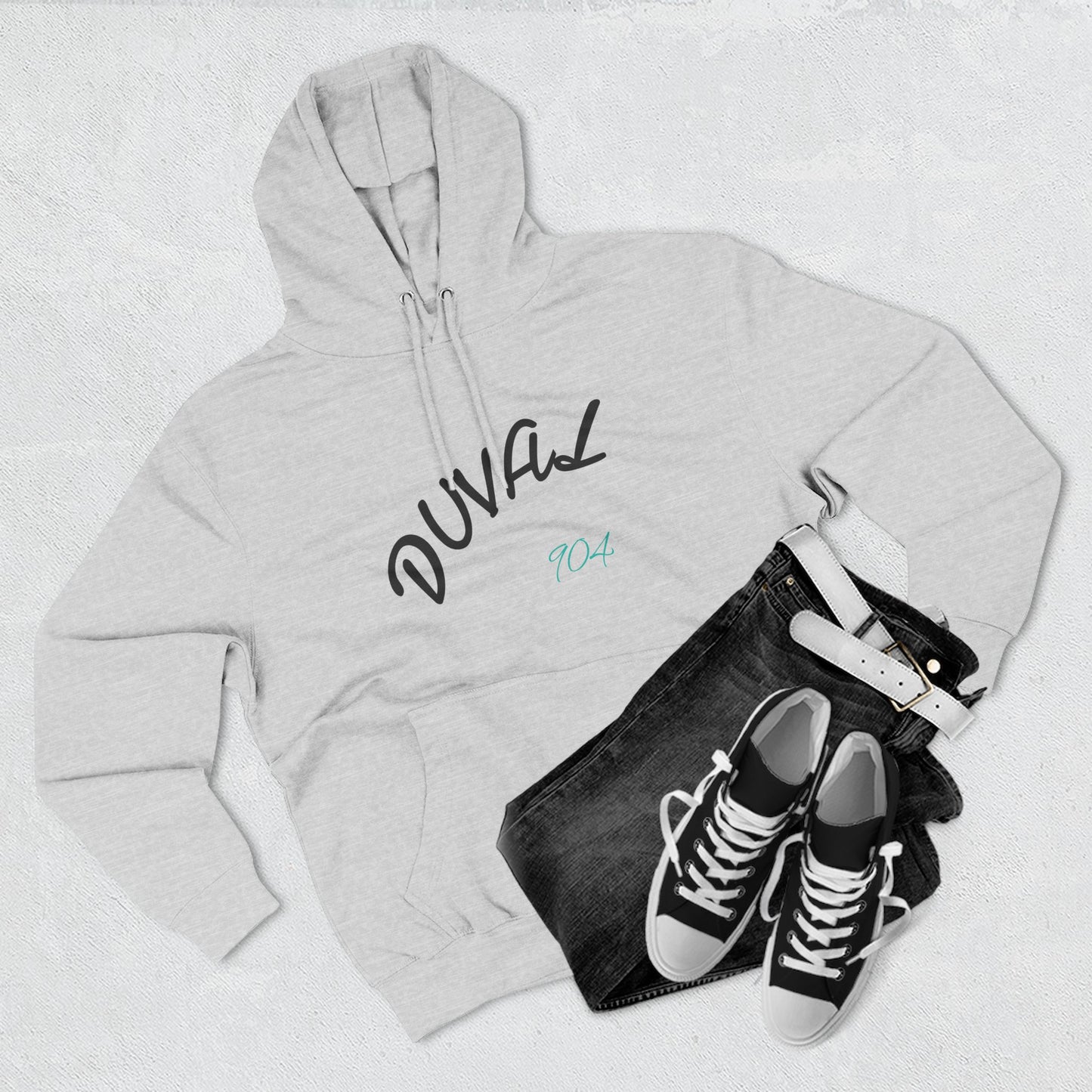 Duval Script Hoodie — Jacksonville City Name Pullover, 904 Area Code, Perfect for Gameday or a Concert