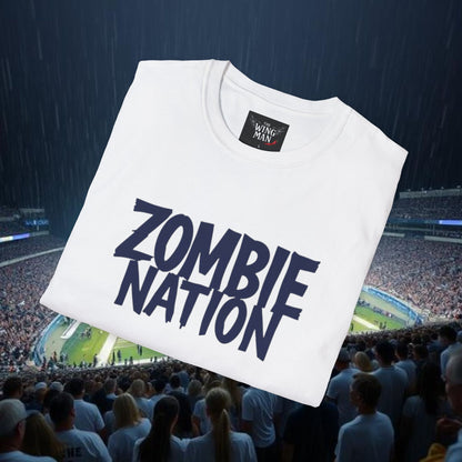 Zombie Nation Unisex Softstyle T-Shirt - White Out Fan Gear, Fan Apparel, Casual Wear, Gifts, Zombie Nation