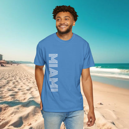 Miami Garment-Dyed T-Shirt - Vibrant Coastal Style, Unisex Summer Tee, Beachwear, Travel Souvenir, Gift for Miami Lovers