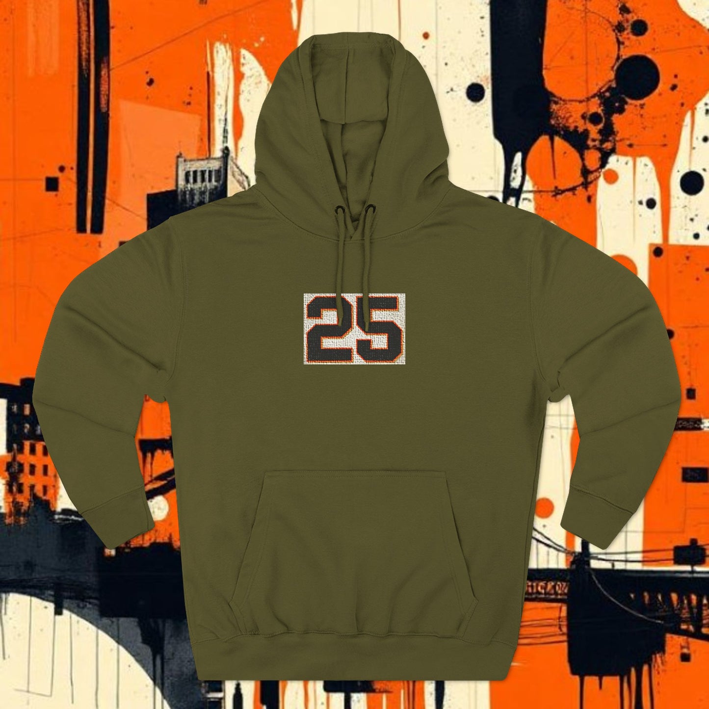 Giants Fans Fleece Hoodie with Number 25 Design - Perfect for Sports Fans, Everyday Wear, Gym, Giants Games