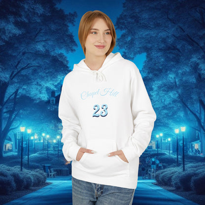 Chapel Hill 23 Unisex Fleece Hoodie, Cozy Sportswear for Fans, Game Day Apparel, Gift for Him/Her, Casual Wear