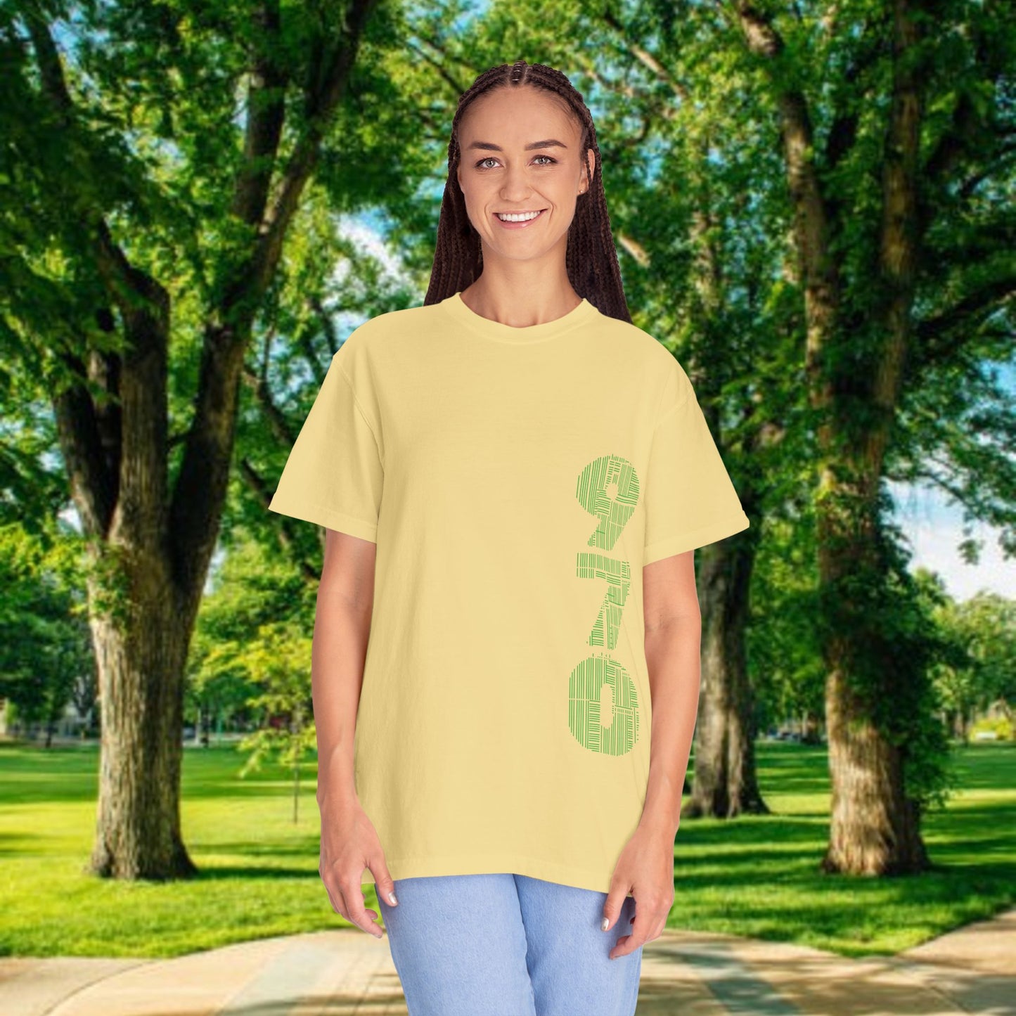 Ram Horn Graphic T-Shirt — 970 Vertical Number Design