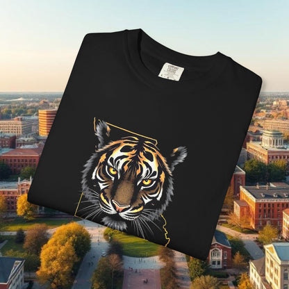 Missouri State Outline with Tiger Graphic Tee - Stylish ultra softstyle T-shirt