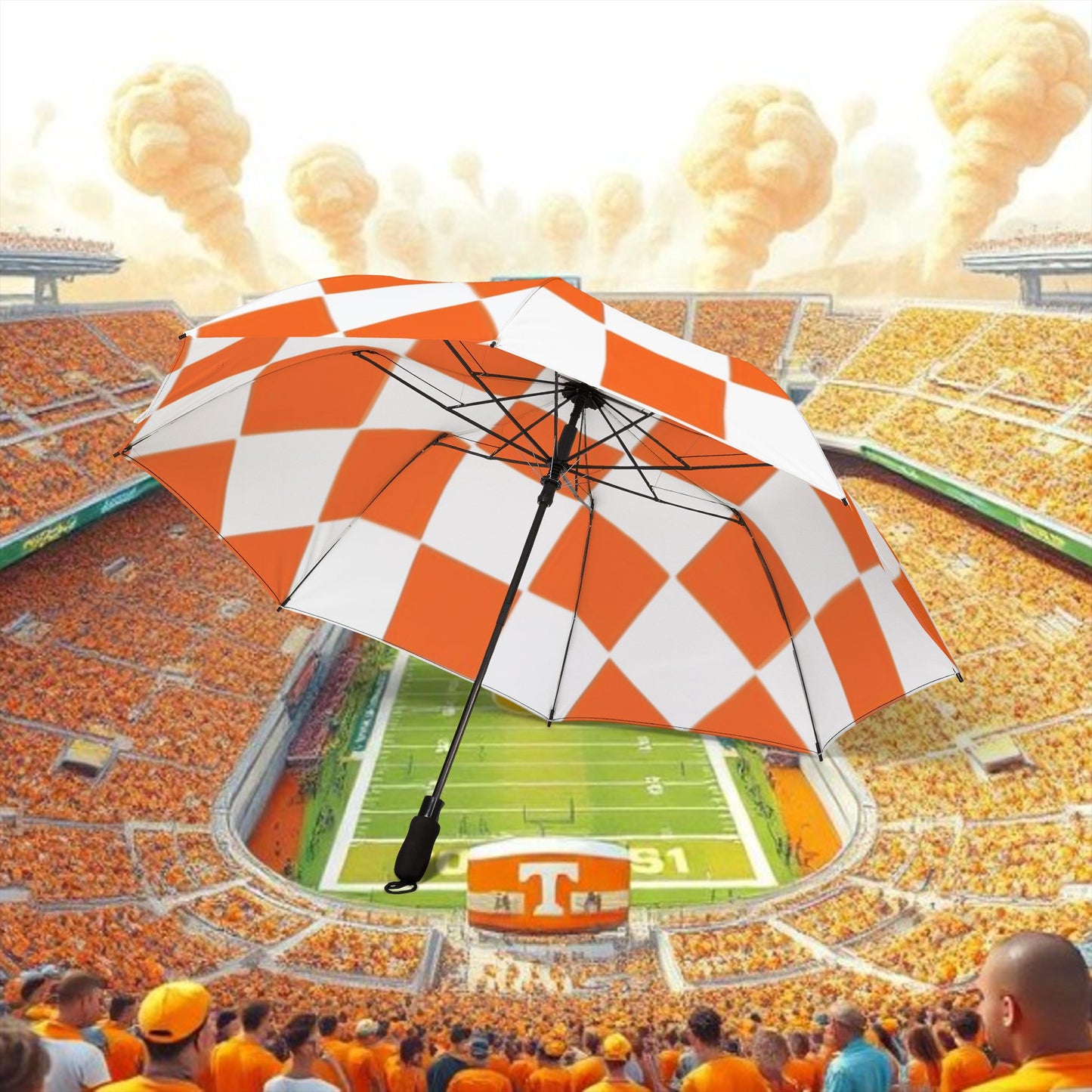 Vibrant Checkered Umbrella | Sports Event Gear, Rainy Day Essential, Festival Accessory, Gift for Fans, Outdoor Activities