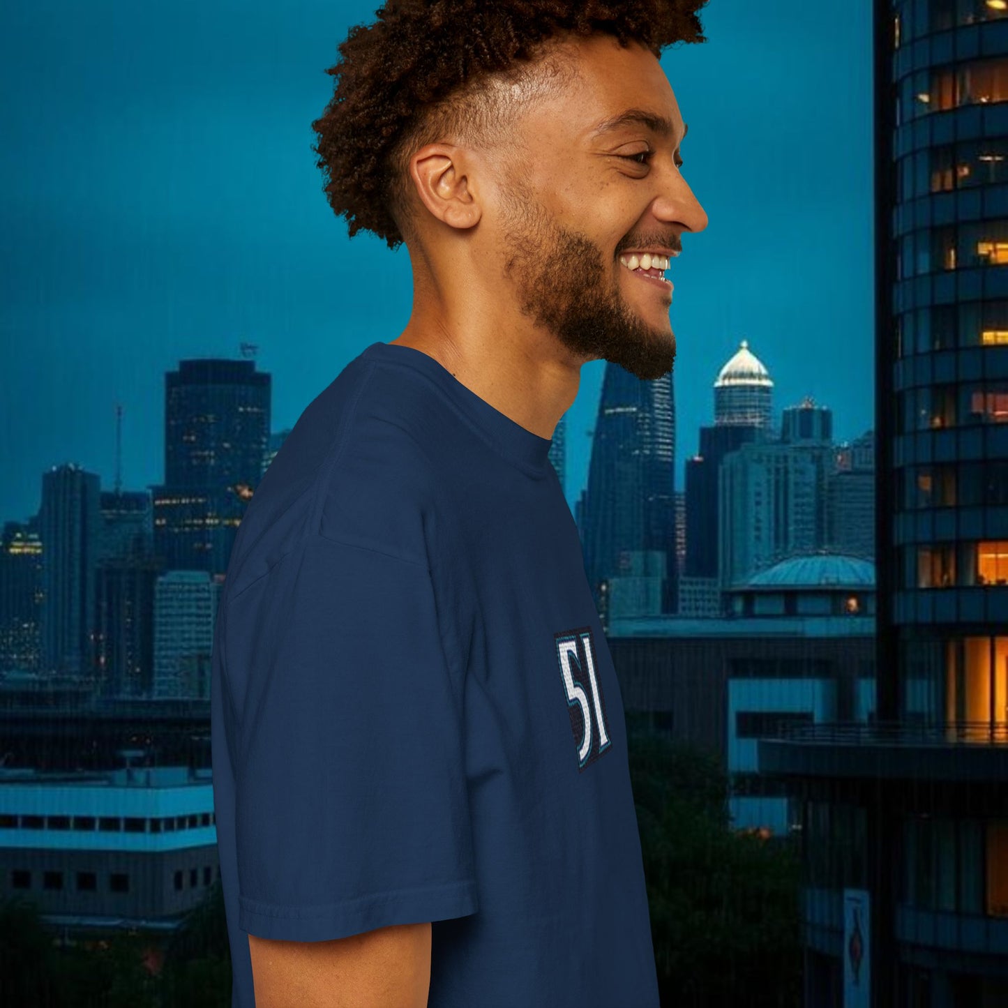 #51 Retro Unisex Garment-Dyed T-shirt with Minimalist 51 Design, Casual Wear, Seattle Fans, Birthday, Everyday Comfort