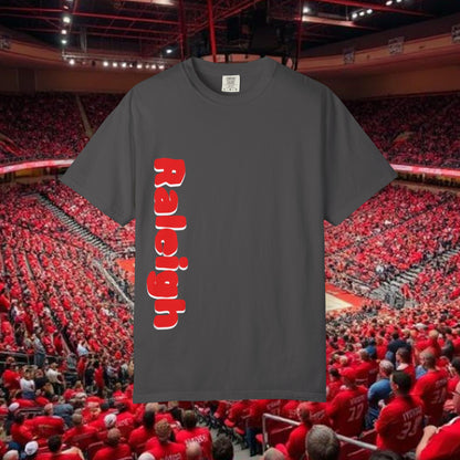 Raleigh Graphic Unisex Garment-Dyed T-shirt, Sports Fan Tee, College Apparel, Gift for Him/Her, Casual Wear, Spirit Wear