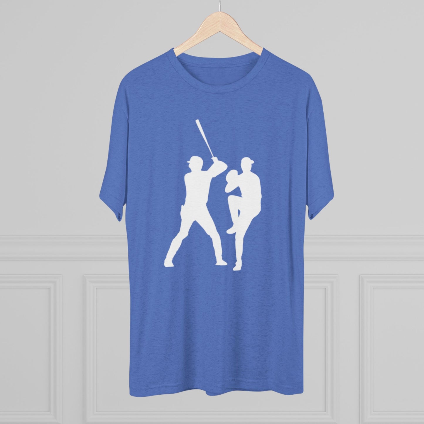 Baseball Stars Silhouette Tee – Batter & Pitcher Graphic Crew Shirt