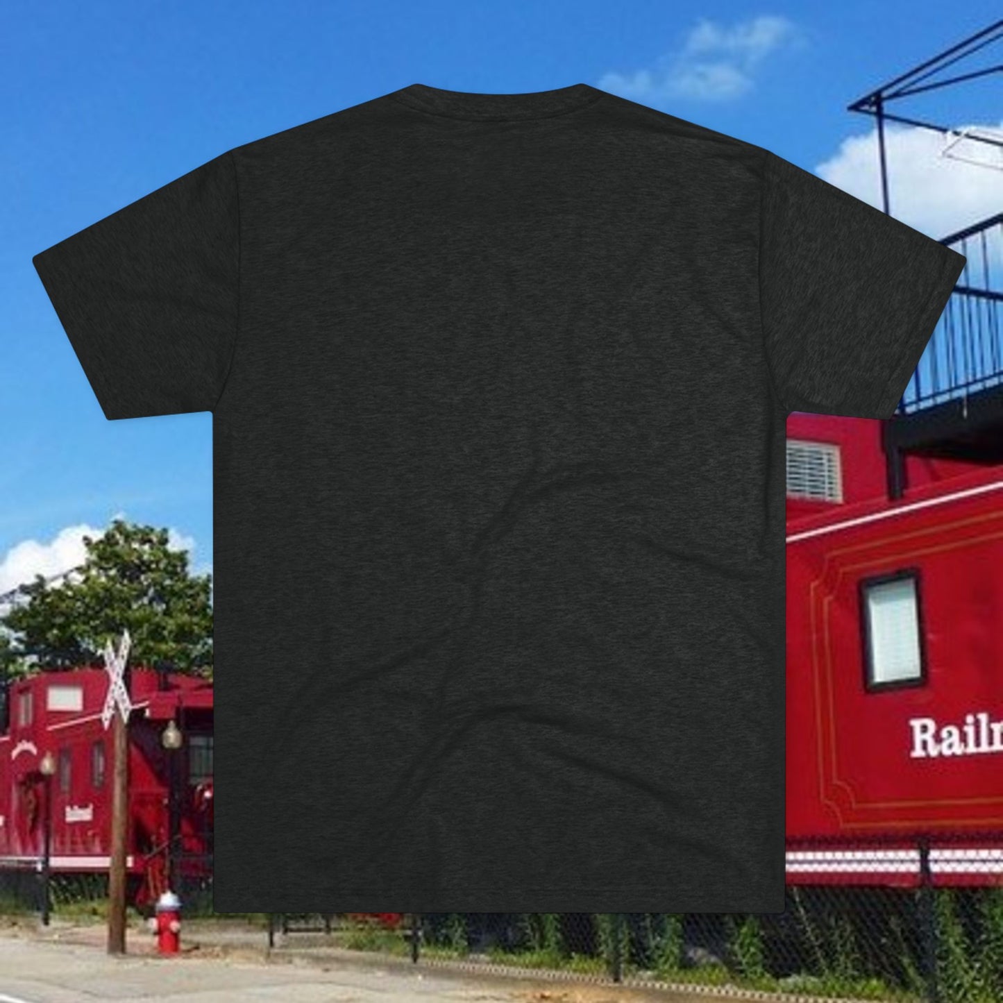 Columbia Script T‑Shirt — Retro City Tee with Rooster Footprint, Tr-Blend T-Shirt, Soft-Style, Perfect for Gameday