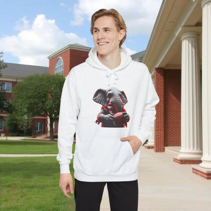 Elephant Graphic Hoodie for College Sports' Lovers, Cozy Unisex Sweatshirt, Unique Gift for Football Fans
