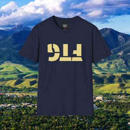 Upside Down FTG Unisex Softstyle T-Shirt - Trendy Fashion Tee, Everyday Comfort, Gift for Bobcat Fans, Gameday Wear, Relaxed Style