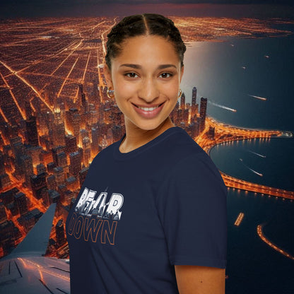 Bear Down Unisex Softstyle T-Shirt, Casual Graphic Tee, Gift for Bears Fans, Sporty Apparel, Everyday Comfort Shirt