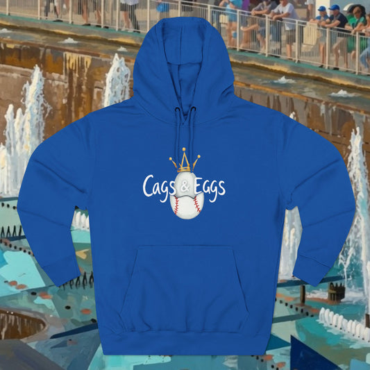 Cags & Eggs Fleece Hoodie,, Perfect for Sports Fans, Casual Cool, Gift for Friends, Cozy Everyday Wear