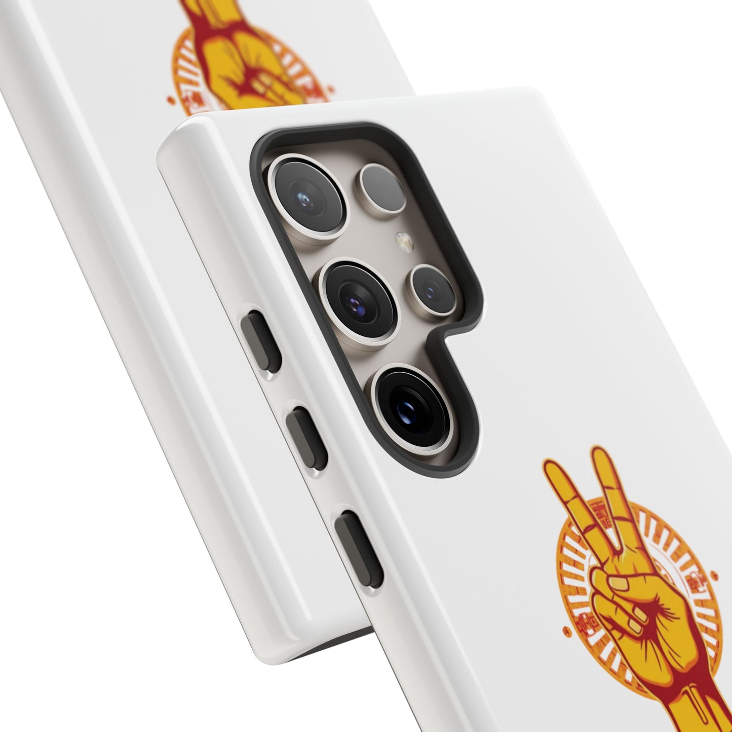 Victory Themed Stylish Phone Case - Tough Cases with Peace Sign Design, Customizable Phone Covers, Gift for Tojan Fans, Trendy Accessories