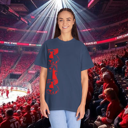 Detroit T-Shirt — Vertical Mascot Graphic with 'Detroit' Script