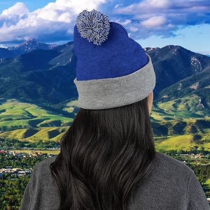 Bobcat Paw Print Pom-Pom Knit Cap, Warm Winter Beanie, Cat Fan Gift, Cozy Fashion Accessory, Great for Cold Games