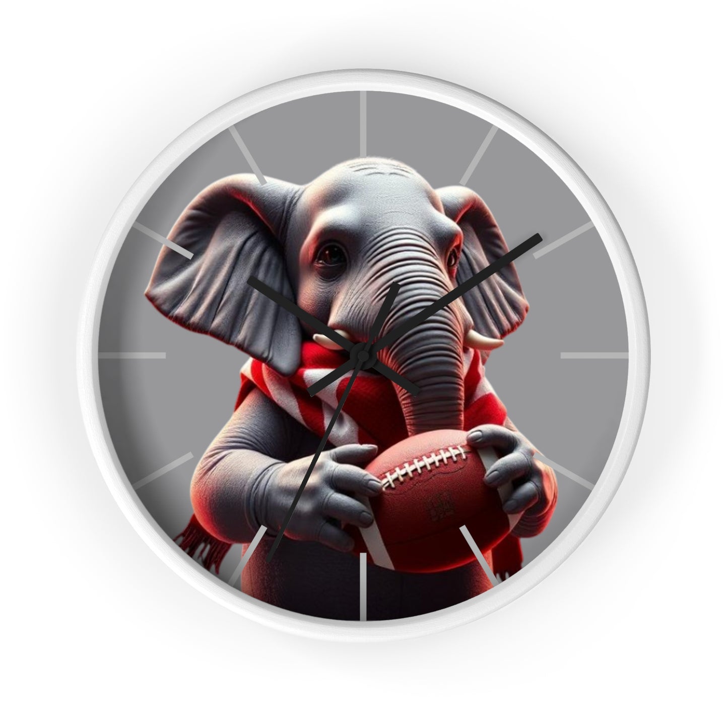 Playful Elephant Football Wall Clock, Unique Home Decor, Gift for Sports Lovers, Children's Room Decor, Fun Wall Art