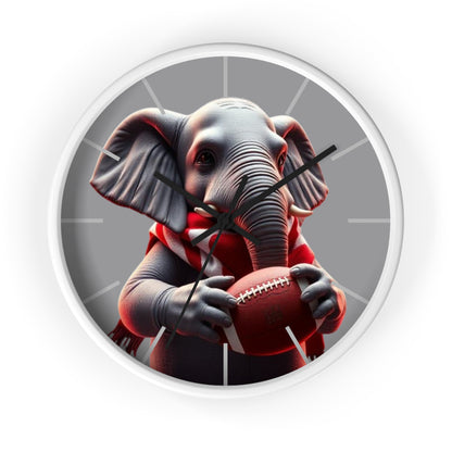 Playful Elephant Football Wall Clock, Unique Home Decor, Gift for Sports Lovers, Children's Room Decor, Fun Wall Art