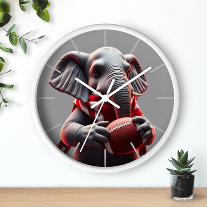 Playful Elephant Football Wall Clock, Unique Home Decor, Gift for Sports Lovers, Children's Room Decor, Fun Wall Art