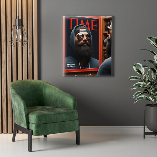 Man of the Year Canvas Art Print, Gift for Him, Cool Wall Decor, Unique Art Piece for Friends, Men's Room Decor, Birthday Gift Idea