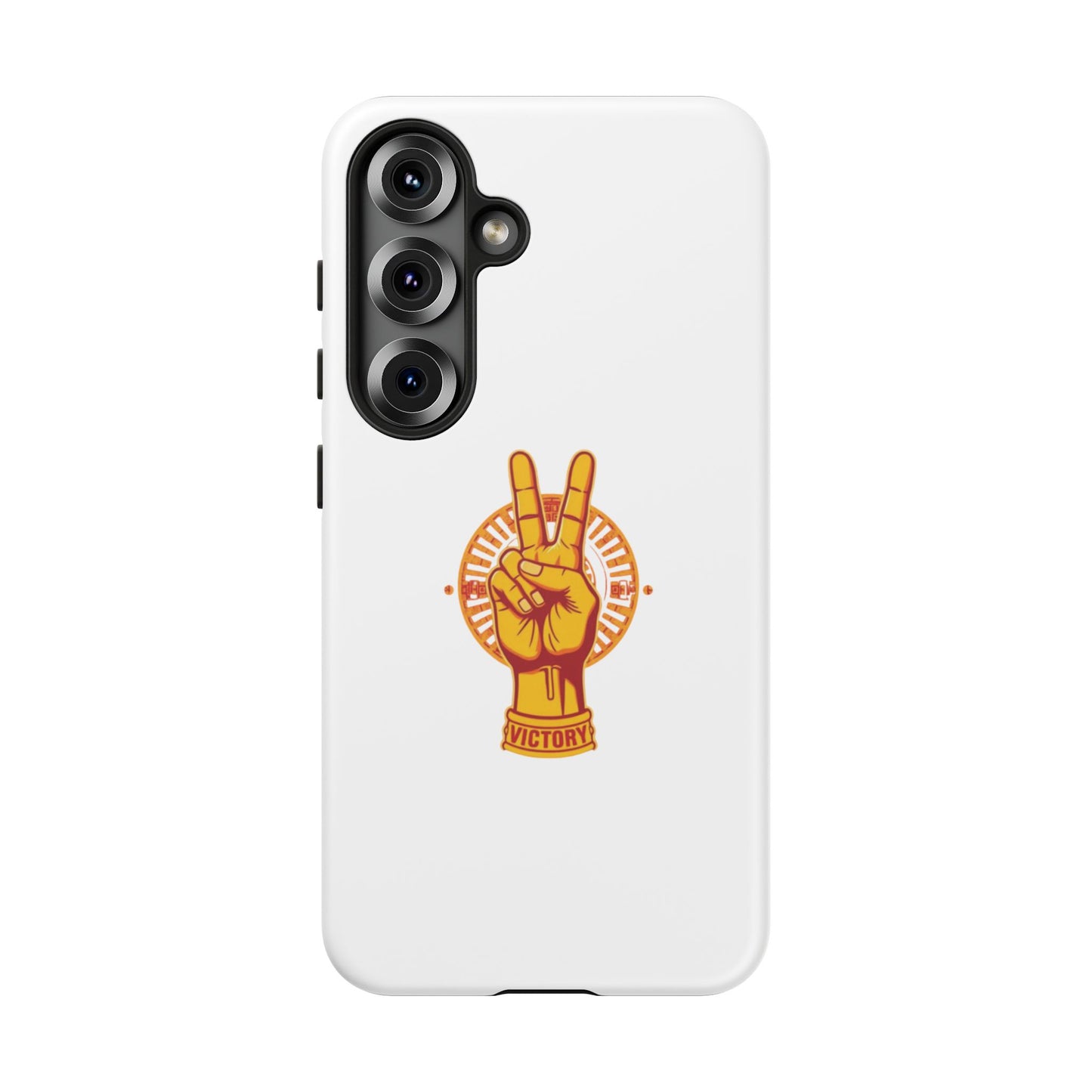 Victory Themed Stylish Phone Case - Tough Cases with Peace Sign Design, Customizable Phone Covers, Gift for Tojan Fans, Trendy Accessories