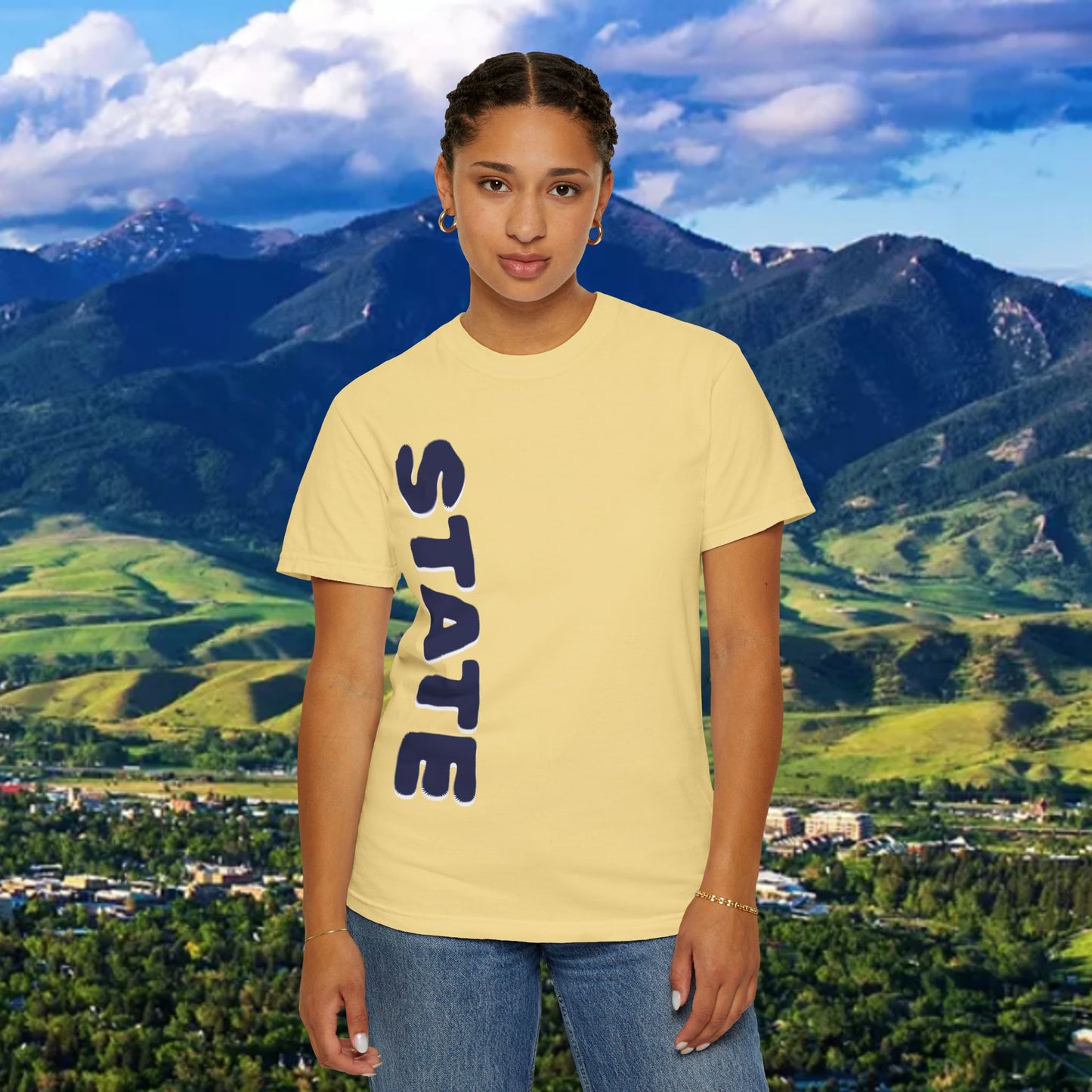 State Unisex Garment-Dyed T-shirt for Cat Fans and Gameday, Tailgate Shirt, Team Spirit Tee, College Football