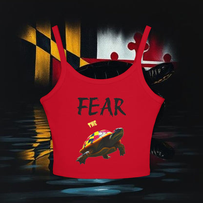 Fear Turtle Print Women's Tank Top, Cool Summer Apparel, Gym Top, Festival Wear, Maryland Fashion