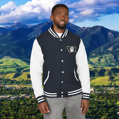 Letterman Jacket – Varsity Blue Fist Patch with FLC Back