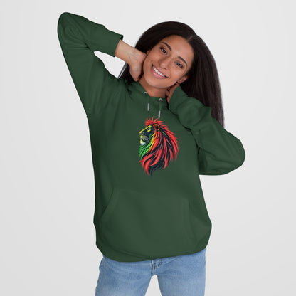 Vibrant Lion King Hoodie, Warm and stylish with Artistic and Vibrant Lion Graphic.