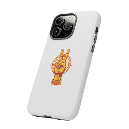 Victory Themed Stylish Phone Case - Tough Cases with Peace Sign Design, Customizable Phone Covers, Gift for Tojan Fans, Trendy Accessories