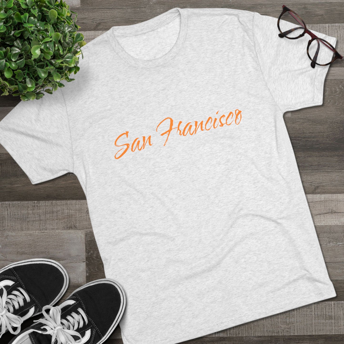 San Francisco Script Tee — Minimal City Skyline Graphic T‑Shirt, Perfect for Gameday, Tri-Blend