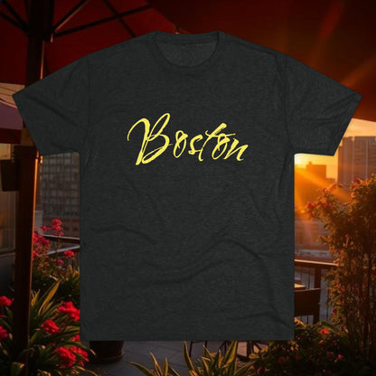 Boston Script Tee — Lightweight City Souvenir T‑Shirt, Super Comfortable Tri-Blend, Perfect for Gameday