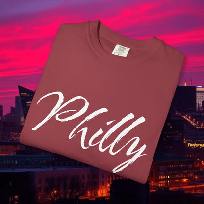 Philly Script T-Shirt — Handwritten City Pride Tee, Ultra Soft and Comfortable T-Shirt for any gameday.