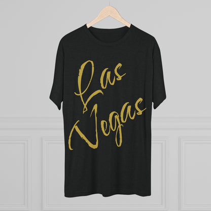 Vegas Script Tee — "Vegas" Gold Script Front, Soft-Style T-Shirt, Perfect for Gameday