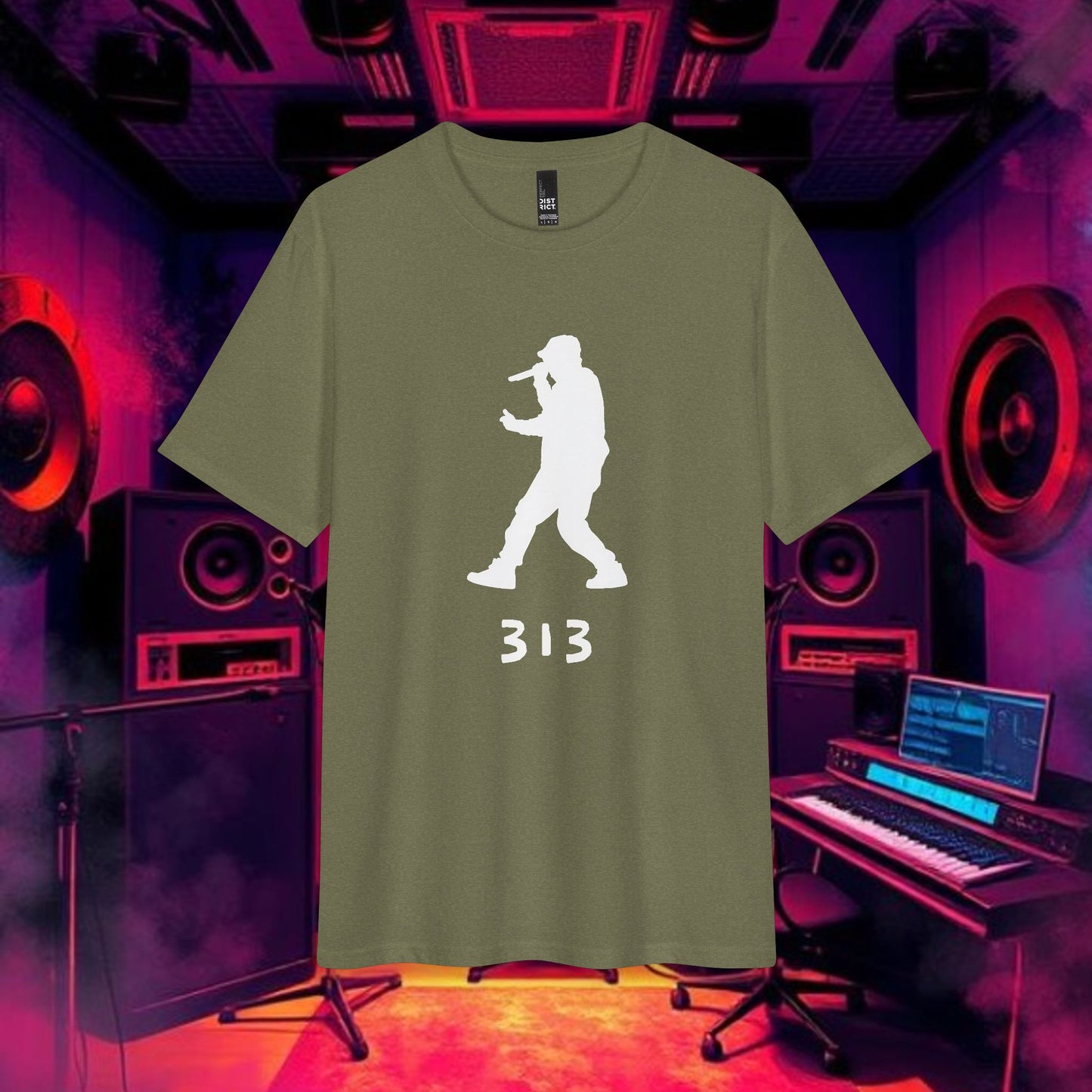 313 Rapper Silhouette Tee — Detroit Hip Hop T-Shirt