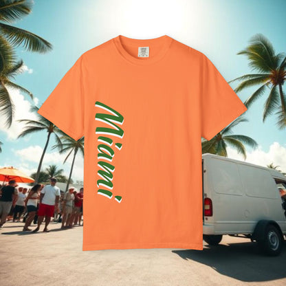 Miami Vibe Unisex Garment-Dyed T-shirt, Casual Wear, Summer Fashion, Nature Lovers, Beach Party, Gift Idea