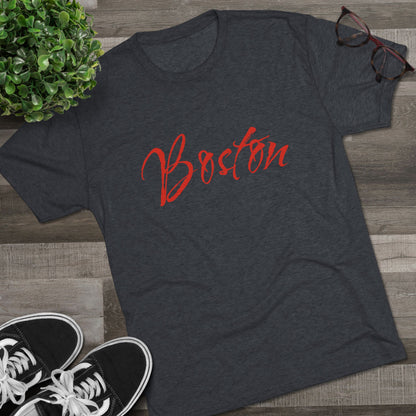Boston Script Tee — Lightweight City Souvenir T‑Shirt, Super Comfortable Tri-Blend, Perfect for Gameday