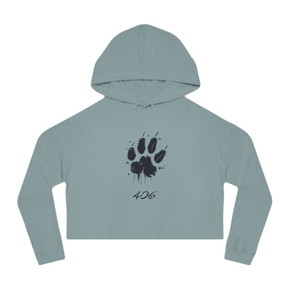 Bobcat Paw Print Cropped Hoodie, Tailgate Sweatshirt, College Football Game Day Top, Women's Hooded Sweater, Bobcat Lover Gift, Animal Print