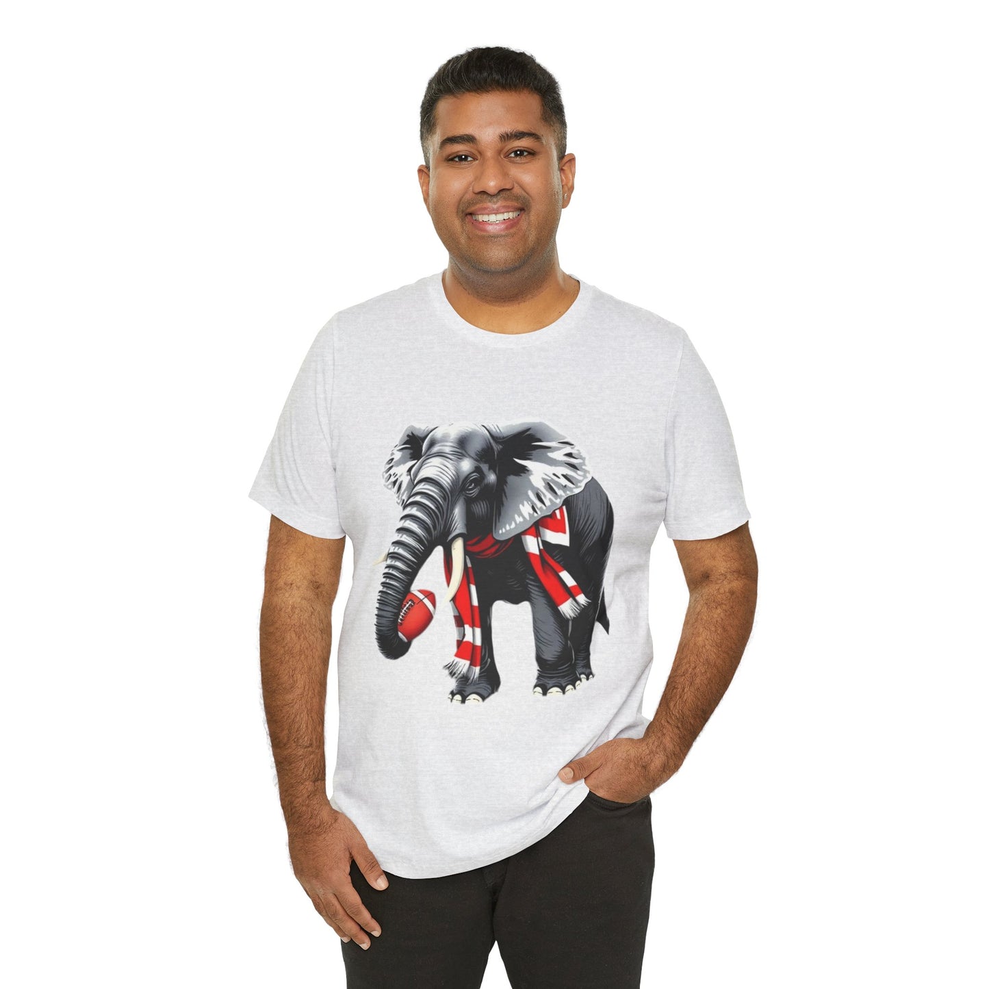 Elephant Graphic Tee — Cute Elephant Wearing Scarf T-Shirt