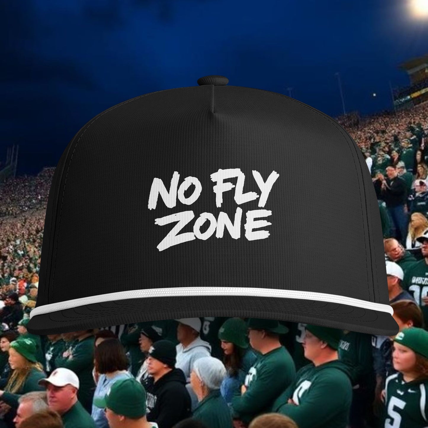 No Fly Zone Rope Cap — Sunwashed Baseball Hat for Game Day Fans