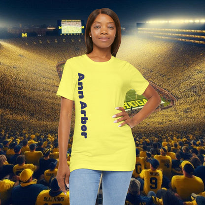 Ann Arbor Unisex Tee, College Spirit Shirt, Game Day Apparel, Casual Wear, Unique Graphic Tee