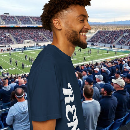 Reno Tee, Vertical Reno Logo and Subtle Wolf Graphic, Soft Style Shirt, Perfect style for Gameday